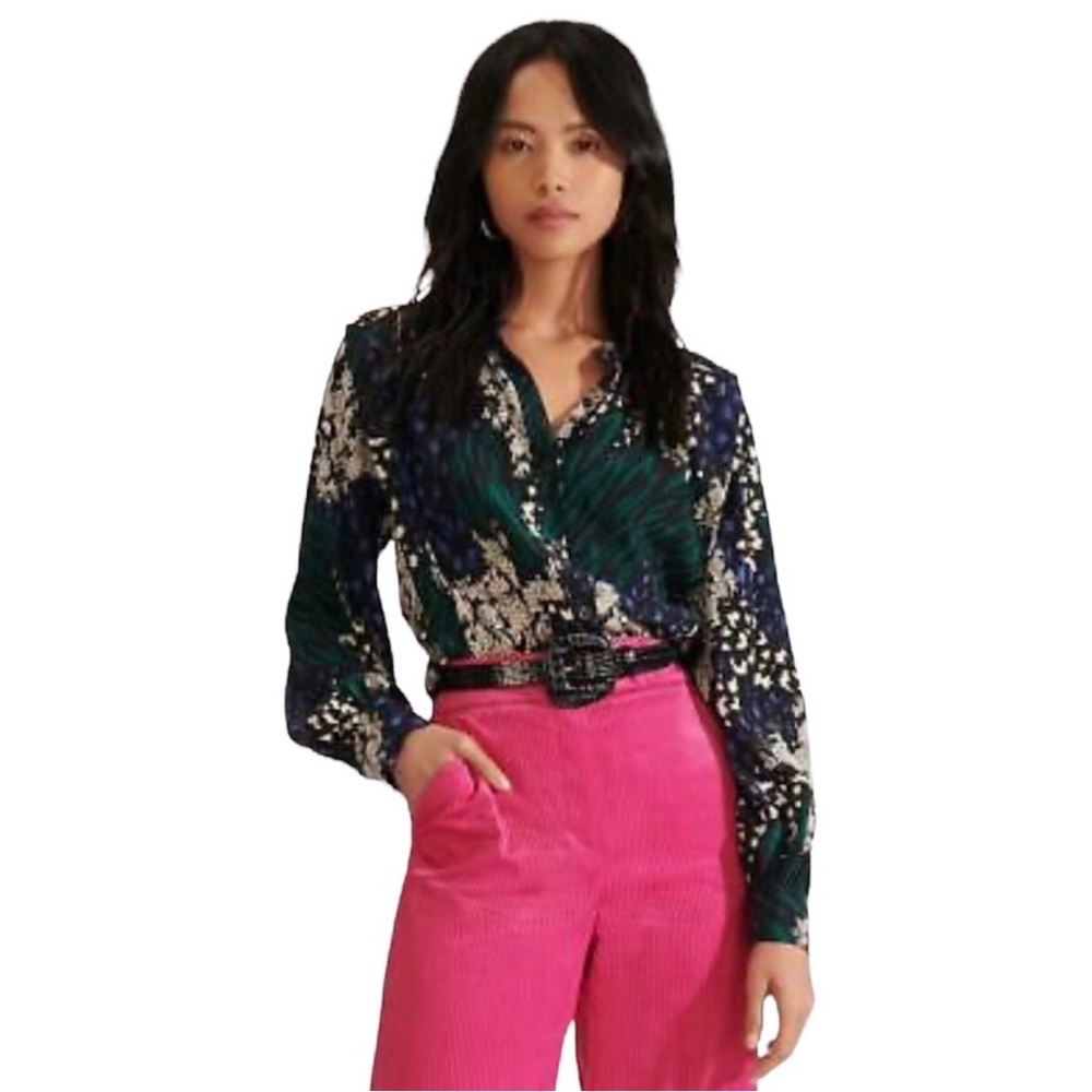 VERONICA BEARD Buckley Long Sleeve Silk Blouse